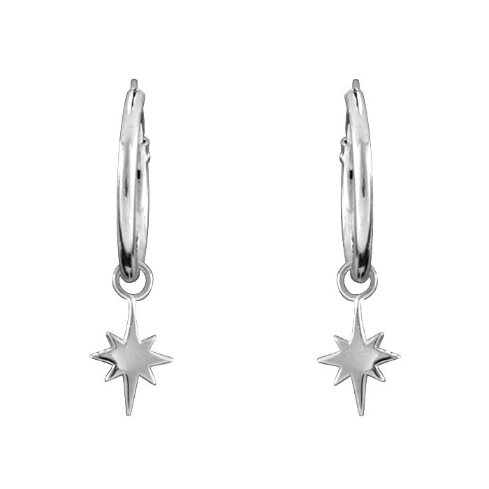 Starburst hoops - 925 zilver