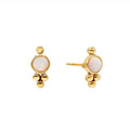 Bohemian Sparkle Opaal oorknopjes - goldplated