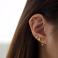 Bohemian Sparkle Opaal oorknopjes - goldplated