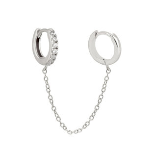 Double hoop earring - 925 zilver