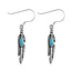 Feather turquoise earrings - 925 zilver