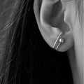 Ball suspender earrings - 925 zilver