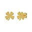 Lucky Clover oorknopjes - goldplated