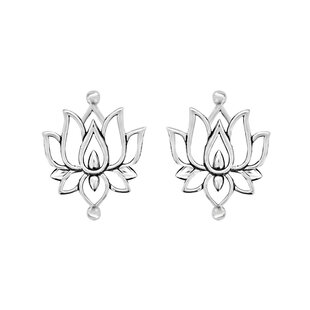 White Lotus oorknopjes - 925 zilver