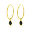 Oorringen Starlight Black Onyx - goldplated