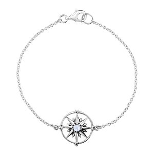 Armband Kompas maansteen - 925 zilver