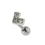 Sparkly Chevron piercing - zilver