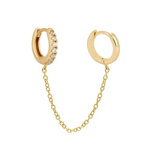 Double hoop earring - goldplated