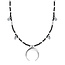 Black Crescent Moon Necklace - 925 zilver