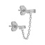 Baguette Chain stud - 925 zilver