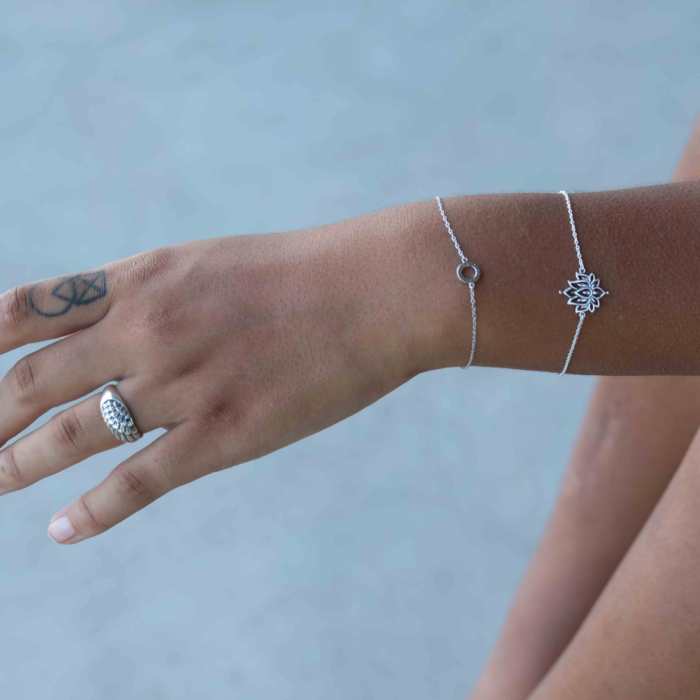 Armband white lotus - 925 zilver