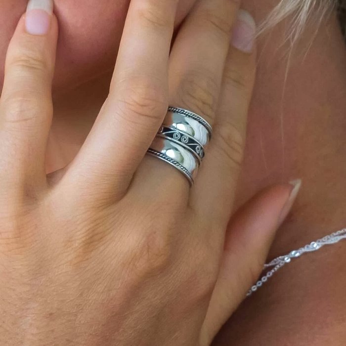 Bali ring Swirly - 925 zilver