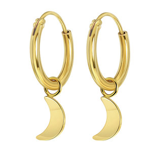 Oorringetjes Maantje - goldplated