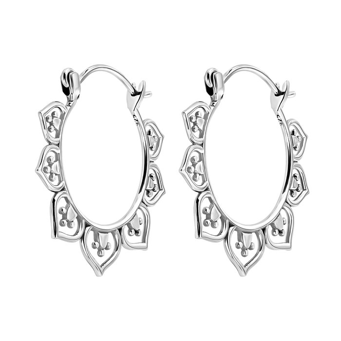Oorhangers Lotus flower - 925 zilver