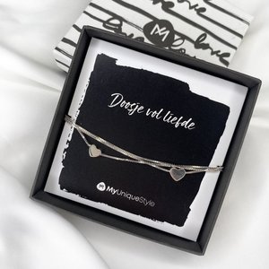 Giftbox Floating Hearts armband - 925 zilver