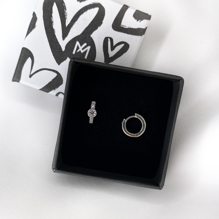 Oorbellen set zirkonia - 925 zilver