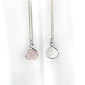 Rozenkwarts ketting - 925 zilver