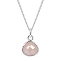 Rozenkwarts ketting - 925 zilver