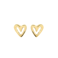 Hartjes oorknopjes - goldplated