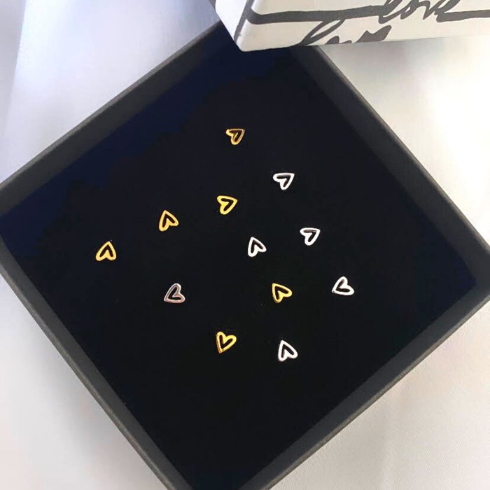 Hartjes oorknopjes - goldplated