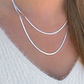 Flat snake necklace - 925 zilver