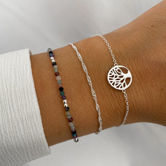 Edelsteen armband - 925 zilver