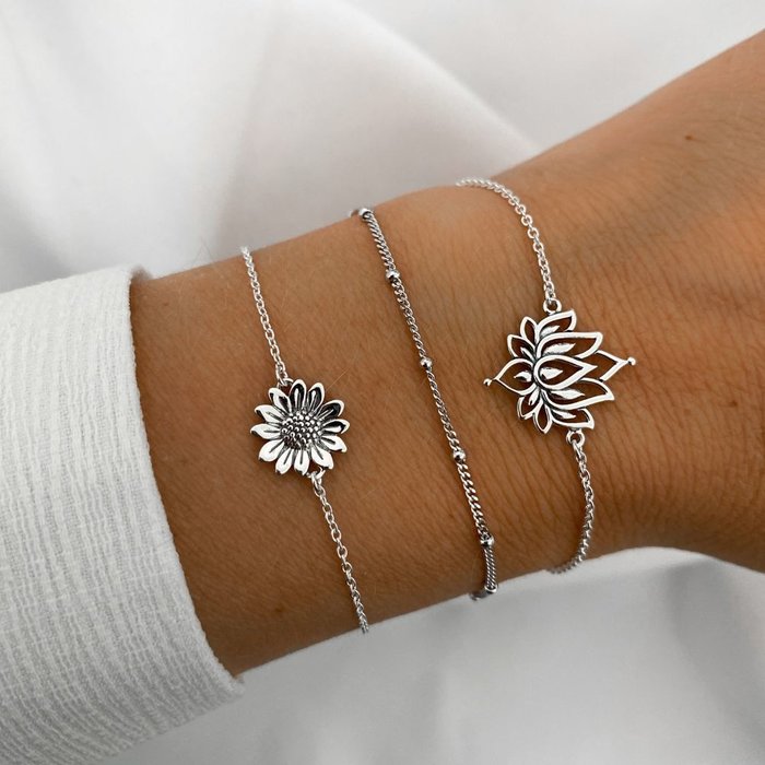 Armband white lotus - 925 zilver