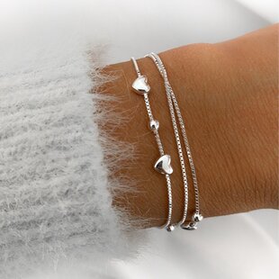 Armbandje Silver hearts - 925 zilver