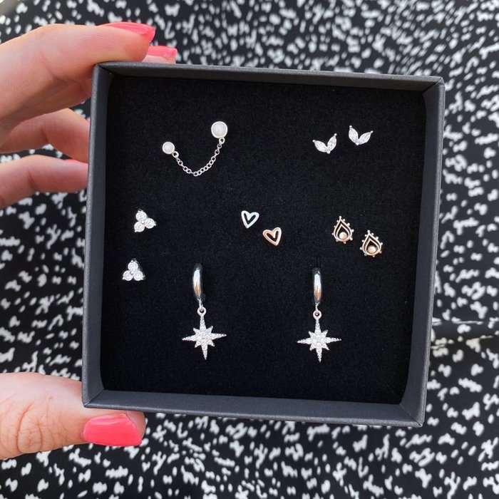 Oorknopjes Sparkling triple - 925 zilver