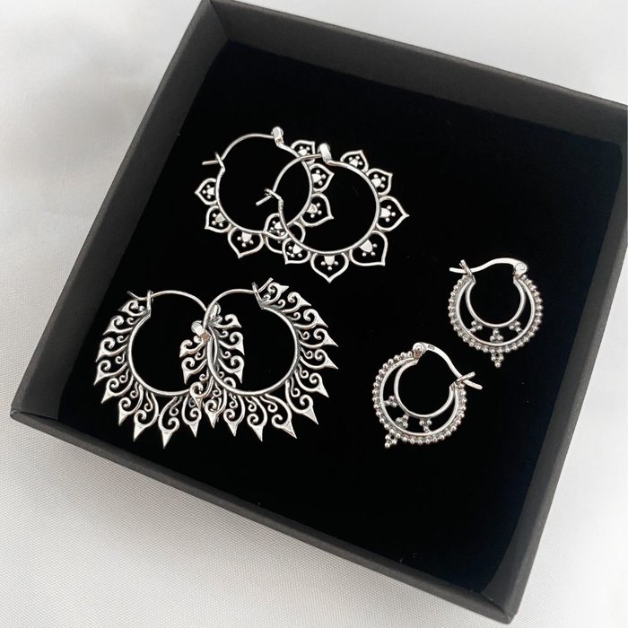 Boho Silver Hoops - 925 zilver