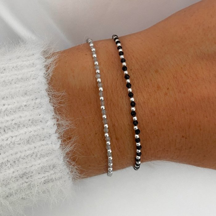 Labradoriet edelsteen armband Sophie - 925 zilver