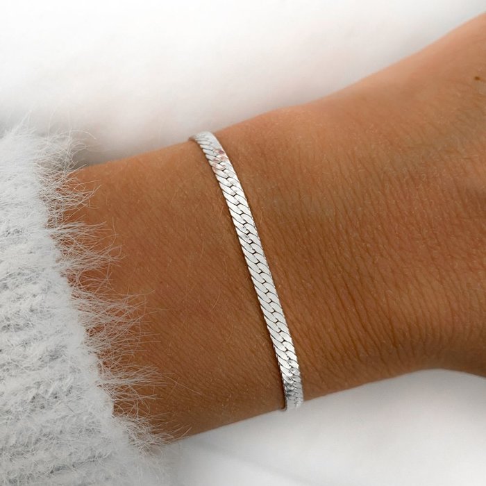 Flat snake bracelet - 925 zilver