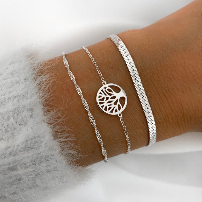 Flat snake bracelet - 925 zilver