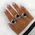 Black Onyx ring Onda - 925 zilver