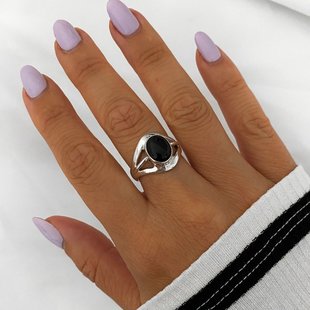 Black Onyx ring Onda - 925 zilver