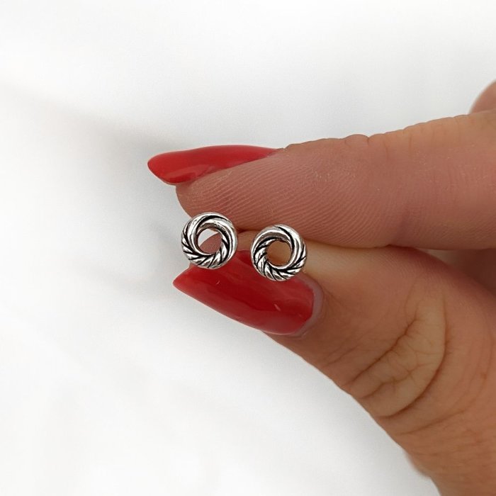 Cirkel oorknopjes Luna - 925 zilver