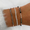 Rainbow Moonstone beads bracelet - 925 zilver