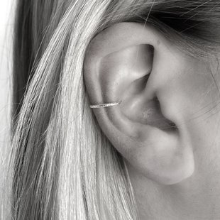 Hammered ear cuff - 925 zilver