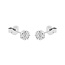 Round flower cz oorknopjes - 925 zilver