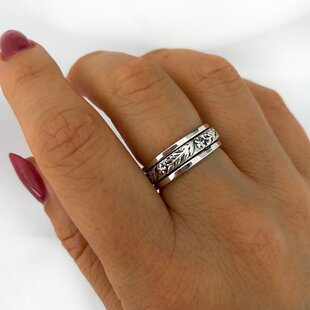 Boho spin band ring - 925 zilver