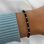 Zwarte kralen armband Lia - 925 zilver