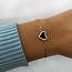 Hart armband zwart - 925 zilver