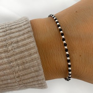 Black spinel edelsteen armband Sophie - 925 zilver