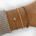 Zirkonia hartjes armband - 925 zilver