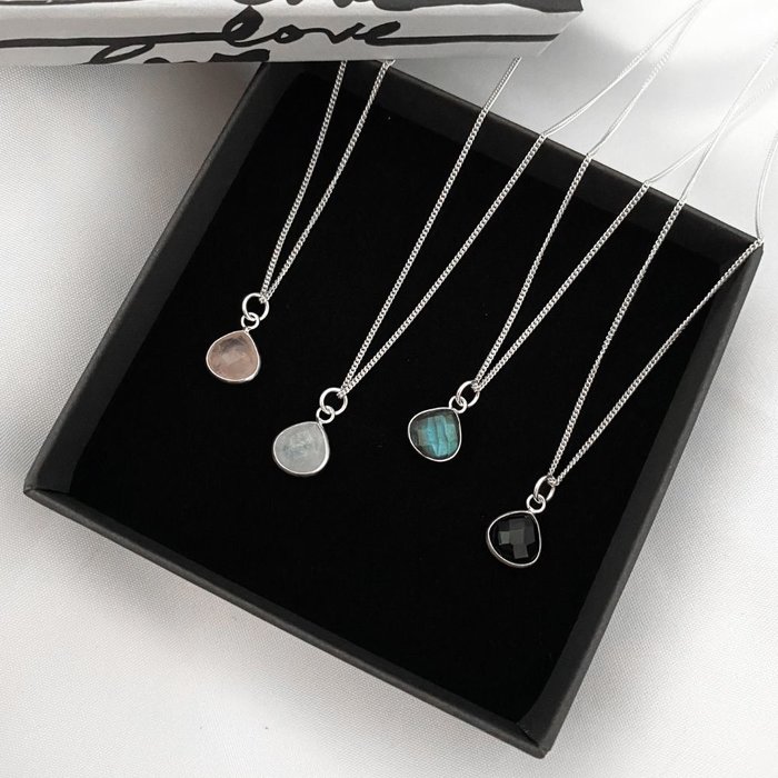 Maansteen ketting - 925 zilver