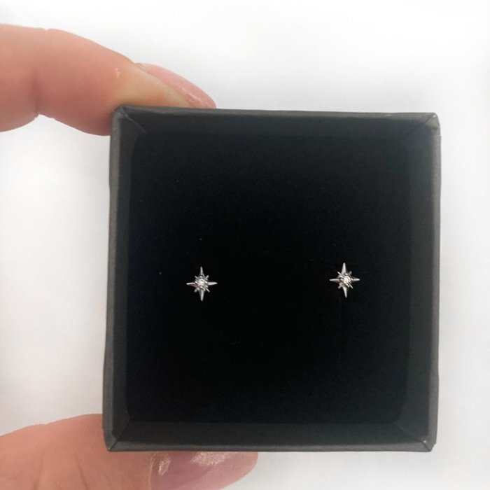 Morningstar oorknopjes - 925 zilver