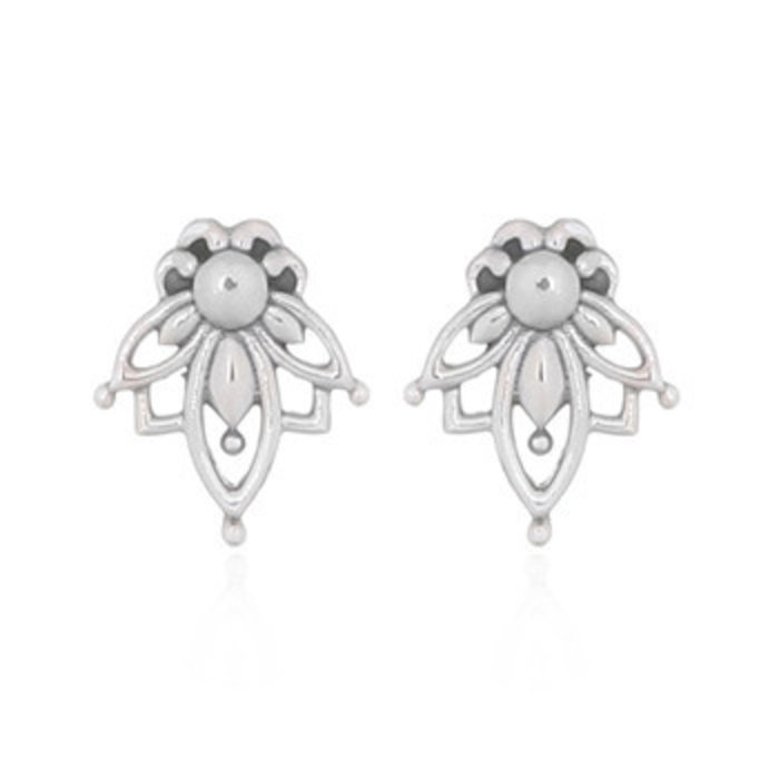 Boho oorknopjes Lotus - 925 zilver