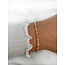 Pink opal beads bracelet - 925 zilver