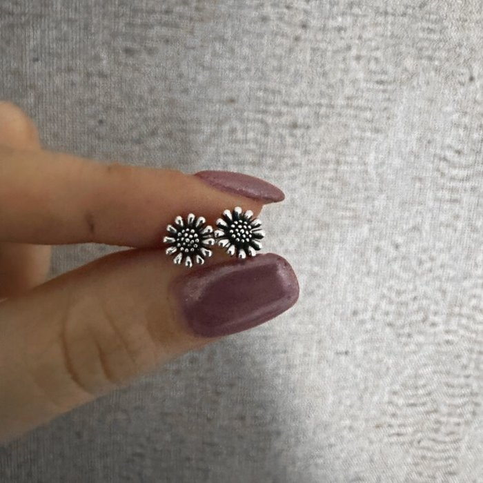 Boho sunflower studs - 925 zilver
