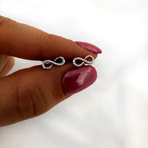 Boho oorknopjes infinity - 925 zilver